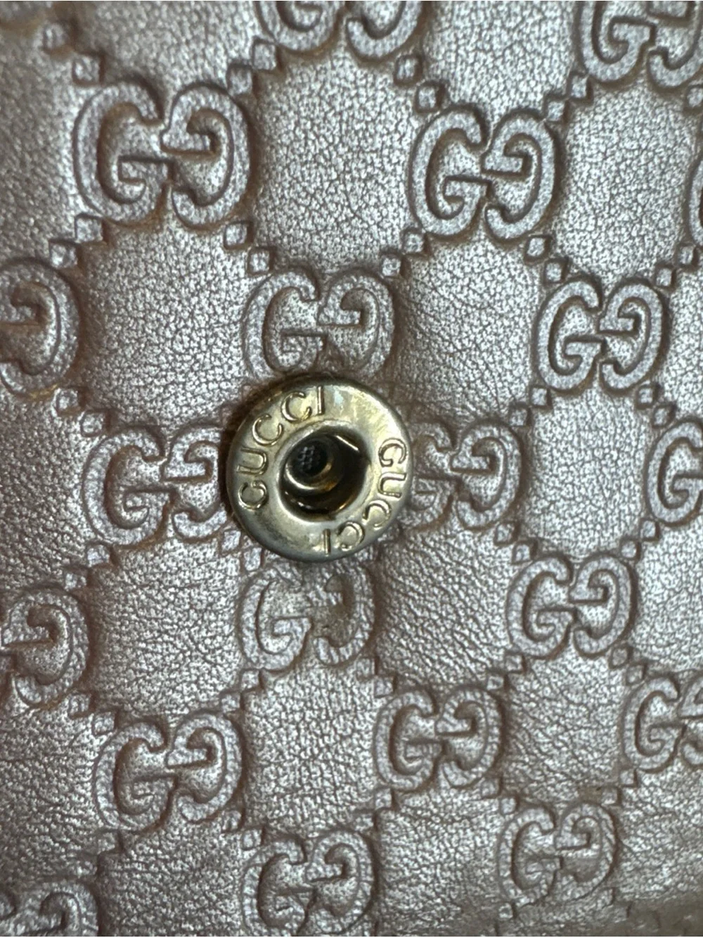 Gucci Guccissima Metallic Pink GG Continental Wallet Gold Logo Leather - Picture 8 of 16